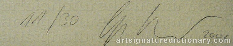 Authentic signature by Elger ESSER on  artwork