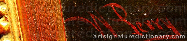 Authentic signature by Enoch Wood PERRY on  artwork