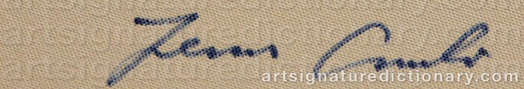 Authentic signature by Janus GUNDER on  artwork