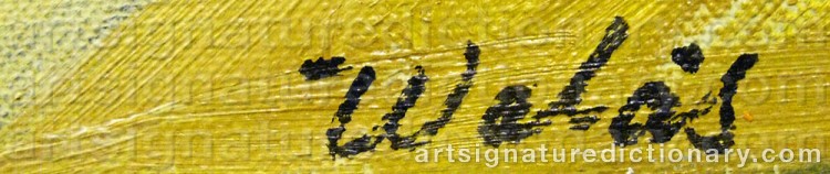 Authentic signature by Herbert WALÅS on  artwork