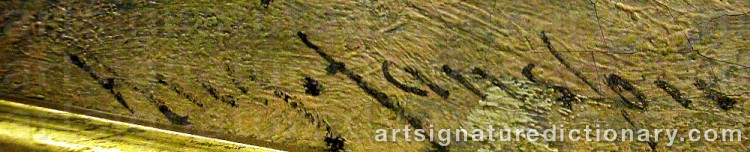 Authentic signature by August JANSSON on  artwork