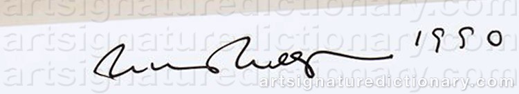 Authentic signature by William WEGMAN on  artwork