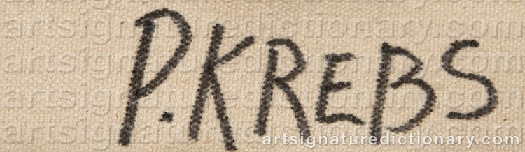 Authentic signature by Penelope KREBS on Painting/Watercolour artwork