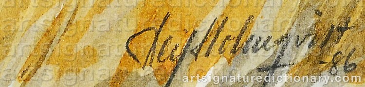 Authentic signature by Leif HOLMQVIST on  artwork