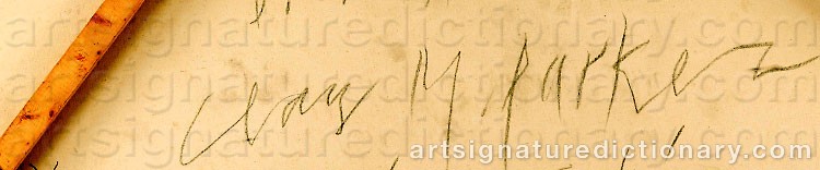Authentic signature by Clay M. PARKER on  artwork