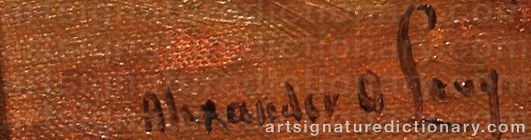 Authentic signature by Alexander Oscar LEVY on  artwork