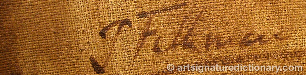 Authentic signature by Johan FALKMAN on  artwork