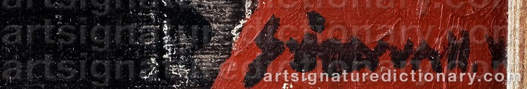 Authentic signature by Stig ÅKERVALL on  artwork