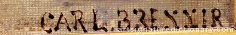 Authentic signature by Carl BRENNIR on Painting/Watercolour artwork