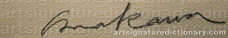 Authentic signature by Shusaku ARAKAWA on  artwork