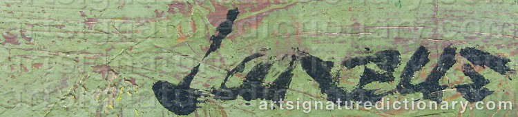 Authentic signature by Lars-Olov LARAEUS on artwork