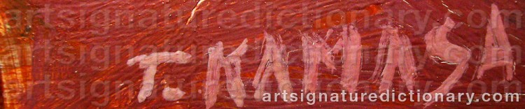 Authentic signature by Tadeuz KAMASA on artwork
