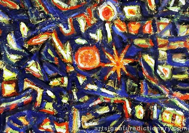 Close-up details showing Cornelis Guillaum Corneille Van ‘Corneille’ BEVERLOO signature forgery characteristics