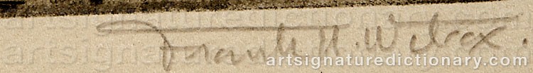 Authentic signature by Frank Nelson WILCOX on artwork