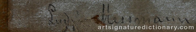 Authentic signature by Carl Ludvig Ferdinand MESSMANN on artwork