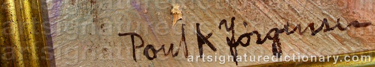 Authentic signature by Paul K. JÖRGENSEN on  artwork