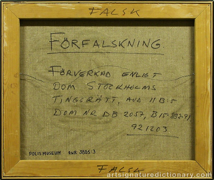 Close-up details showing Bengt LINDSTRÖM signature forgery characteristics