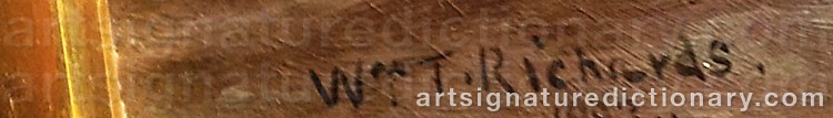 Authentic signature by William Trost RICHARDS on Painting/Watercolour artwork