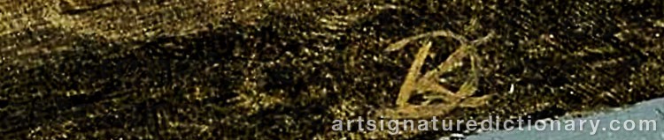 Authentic signature by Kenneth Southworth DAVIES on  artwork