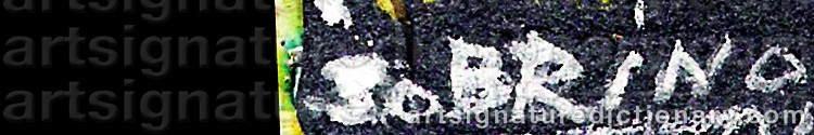 Authentic signature by Carlos SOBRINO on artwork