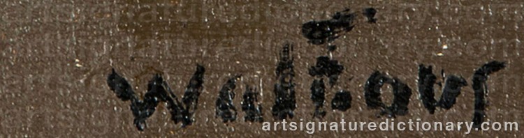 Authentic signature by Harry Wilson WATROUS on Painting/Watercolour artwork