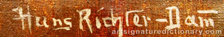 Authentic signature by Hans RICHTER-DAMM on artwork