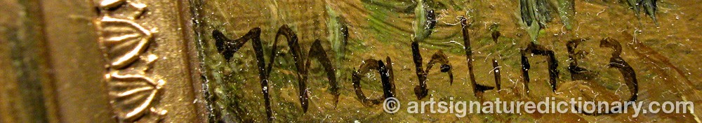 Authentic signature by Joaquín MARTINEZ DE LA VEGA on  artwork