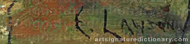 Authentic signature by Ernest LAWSON on artwork