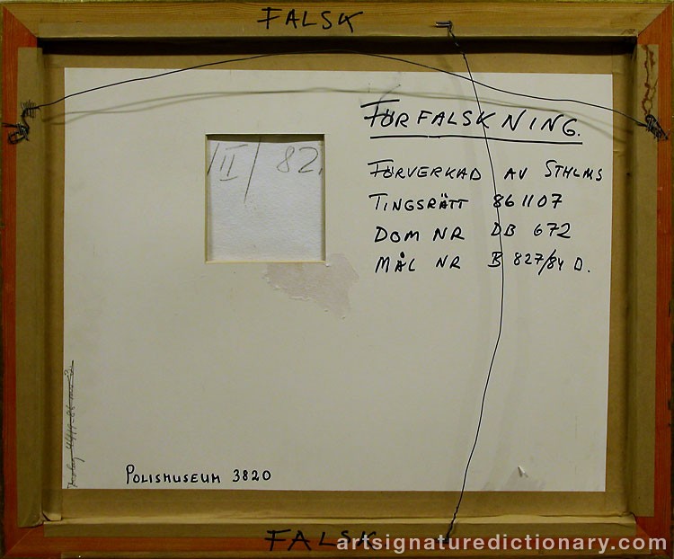 Close-up details showing Joan MIRO signature forgery characteristics
