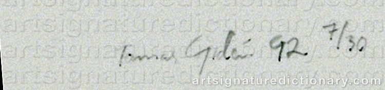 Authentic signature by Thomas GIDÉN on  artwork