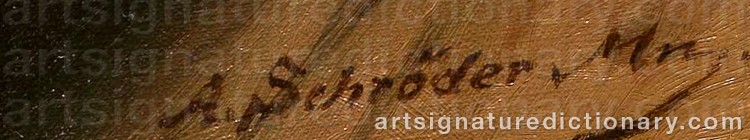 Authentic signature by Albert Friedrich SCHRÖDER on Painting/Watercolour artwork
