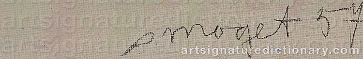 Authentic signature by Piet, Pierre MOGET on  artwork