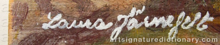 Proven forgery of Laura JÄRNEFELT signature - counterfeit example