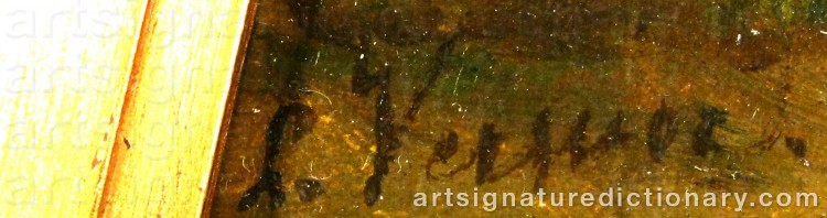 Authentic signature by Louis Pierre VERWEE on  artwork