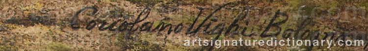 Authentic signature by Coriolano VIGHI on  artwork