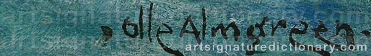 Authentic signature by Olle ALMGREN on  artwork