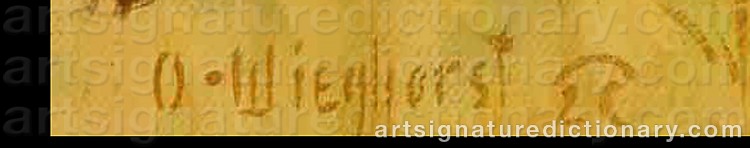 Authentic signature by Olaf Carl WIEGHORST on Painting/Watercolour artwork