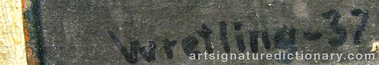 Authentic signature by Stig Otto WRETLING on  artwork