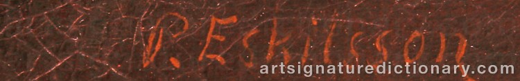Authentic signature by P. ESKILSSON on  artwork