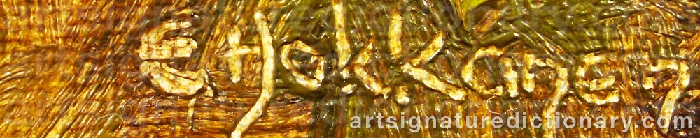 Authentic signature by E HOKKANEN on  artwork