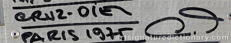 Authentic signature by Carlos CRUZ-DIEZ on artwork