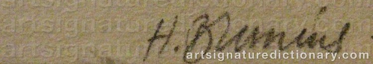 Authentic signature by Helena BRUNIUS on  artwork