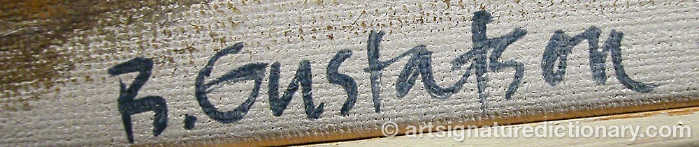 Authentic signature by Barbro GUSTAFSON on Painting/Watercolour artwork