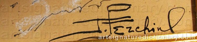 Authentic signature by Pierre Petrovitch PERCHINE on  artwork