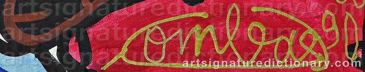 Authentic signature by Robert COMBAS on artwork