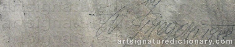Authentic signature by Werner GREGORI on  artwork