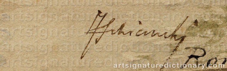 Authentic signature by Federico SCHIANCHI on Painting/Watercolour artwork