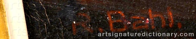 Authentic signature by Reinhold BAHL on  artwork