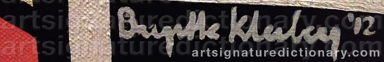 Authentic signature by Britt KLEIBERG on  artwork