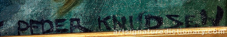 Authentic signature by Peder Jacob Marius KNUDSEN on artwork
